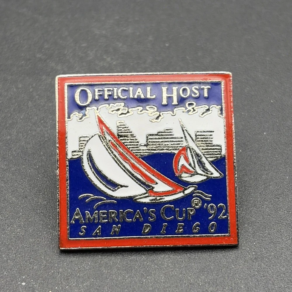 America's Cup 1992 San Diego Official Host Sailboats Lapel Hat Pin